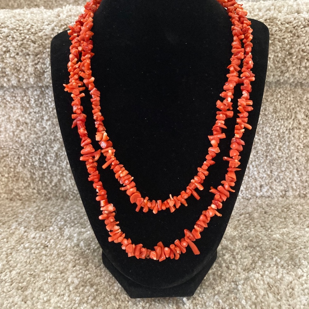 Vintage GF 14K  Coral Beaded Necklace